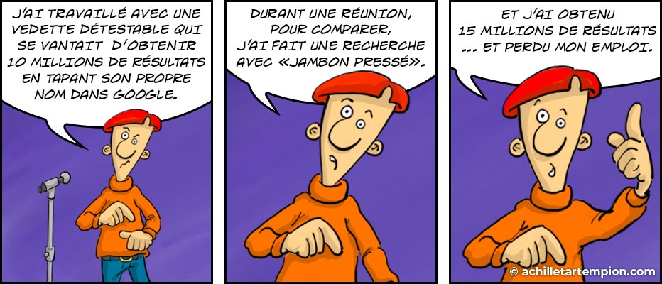 BD, Achille Tartempion, case 1 : Nous, les grands insomniaques, ont se fait encore dire de compter les moutons quand on n’arrive pas à dormir. Case 2 : Mais franchement, où voulez-vous qu’on trouve des moutons à compter à 3 heures du matin ?